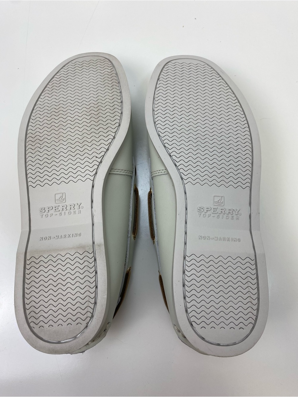 Sperry x Nordstrom Leather Boat Shoes in Cream with Tan Insole - Picture 6 of 7